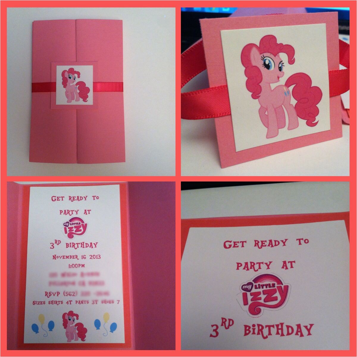 Pinkie Pie Birthday Invitations Pinkie Pie Invitation My Little Pony Invitation