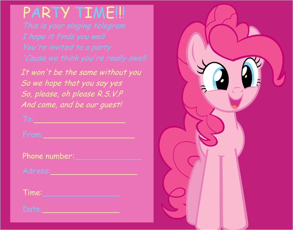 Pinkie Pie Birthday Invitations Pinkie Pie Party Invitation by ask Makayla On Deviantart