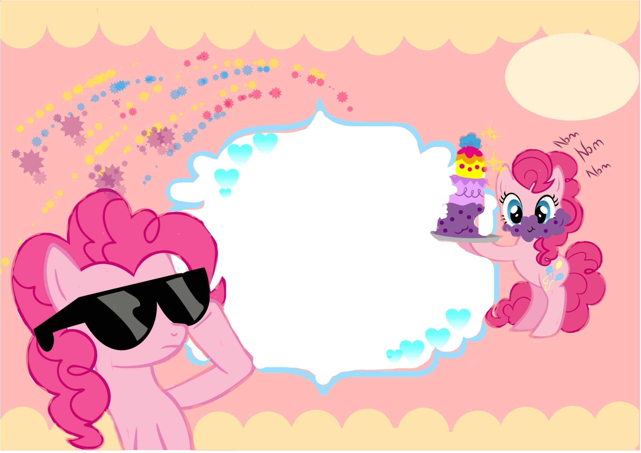 Pinkie Pie Birthday Invitations Pinky Pie Birthday Invitation Card Template