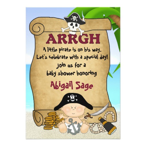 Pirate themed Baby Shower Invitations Little Pirate Baby Shower Invitation for Boys 13 Cm X 18
