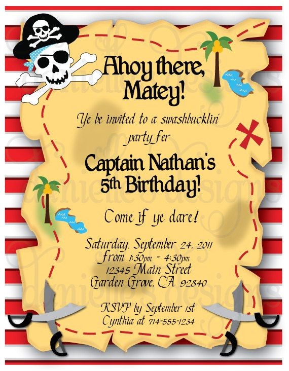 Pirate themed Birthday Party Invitations Pinterest • the World’s Catalog Of Ideas