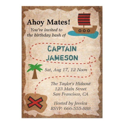 Pirate themed Birthday Party Invitations Treasure Map Pirate theme Birthday Party 4 5×6 25 Paper