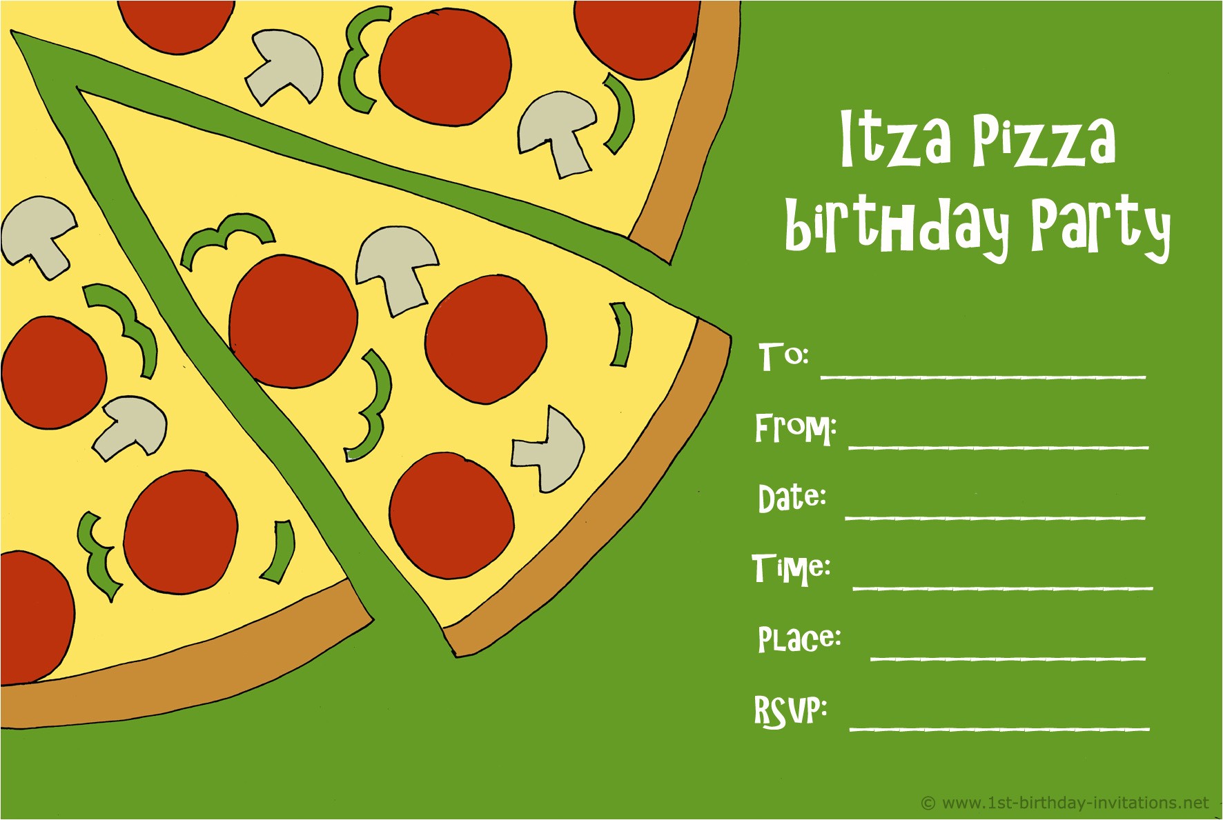 Pizza Birthday Party Invitation Templates Pizza Party Invitations – Gangcraft