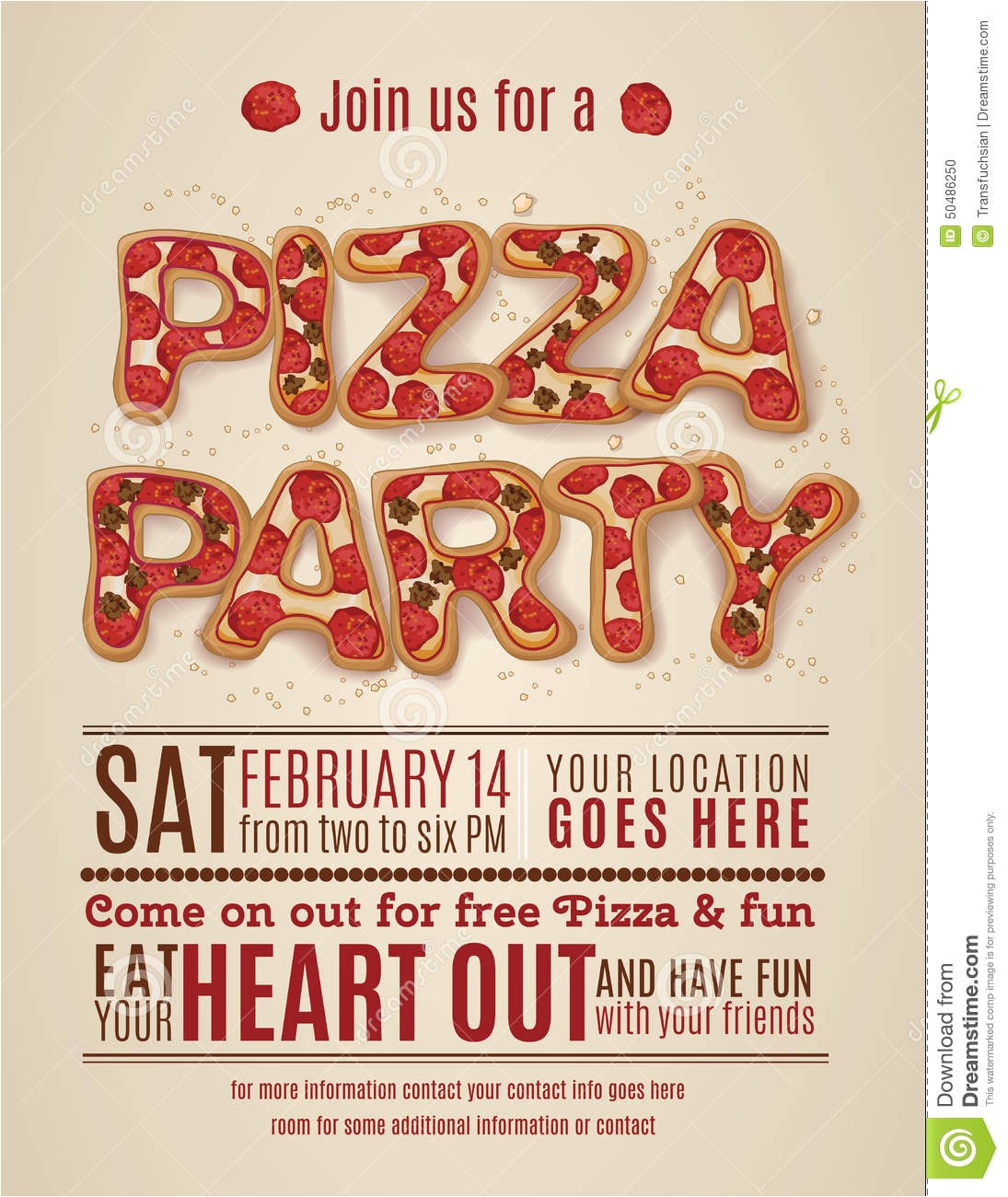 Pizza Party Invitation Template 9 Best Of Free Printable Pizza Party Flyers Free
