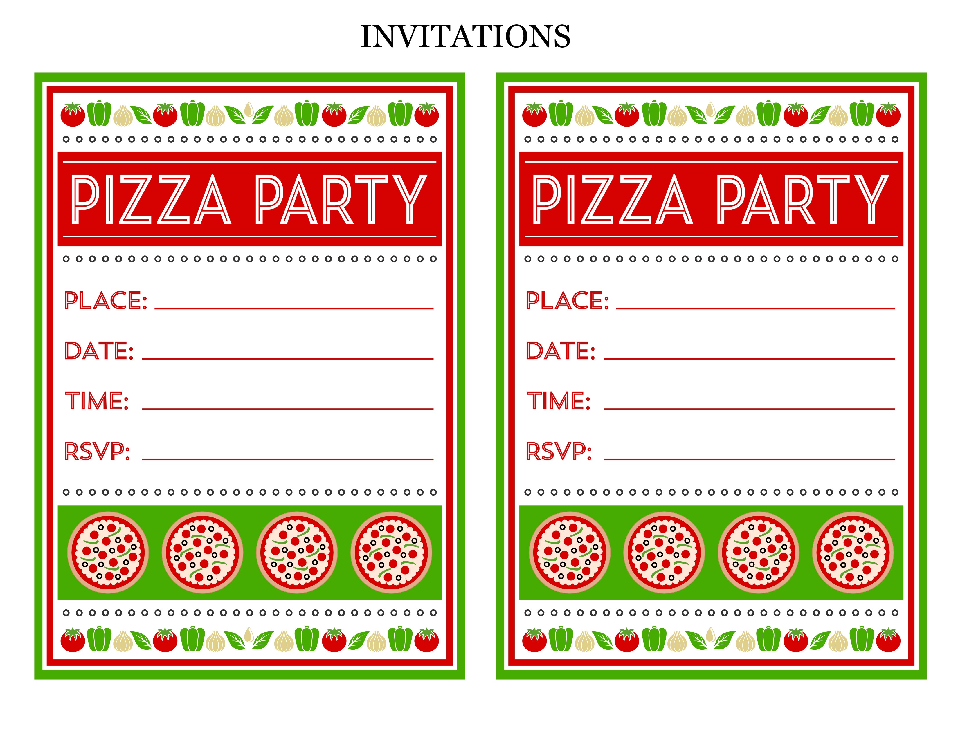 Pizza Party Invitation Template Free Pizza Party Printables From Printabelle