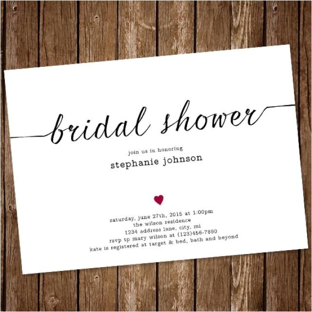 Plain Bridal Shower Invitations Invitation Simple Bridal Shower Invitation