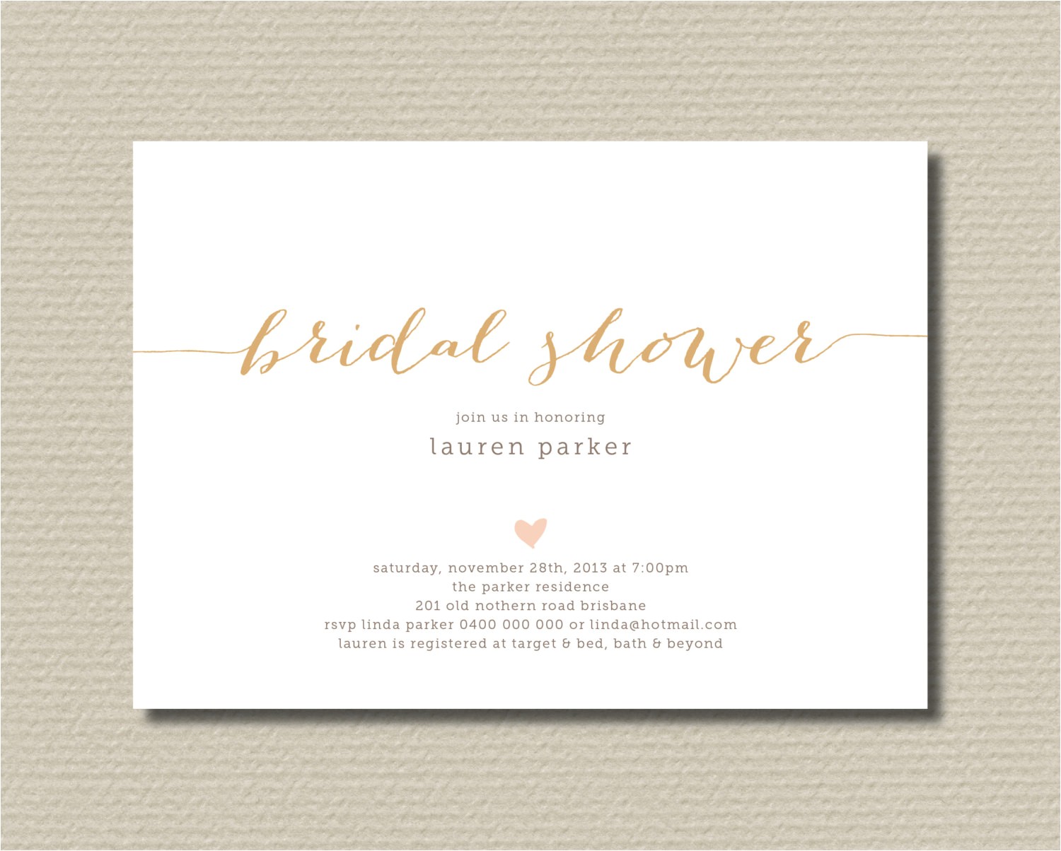 Plain Bridal Shower Invitations Printable Bridal Shower Invitation Simple and by