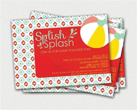 Pool Party Bridal Shower Invitations Pool Party Bridal Shower Invite