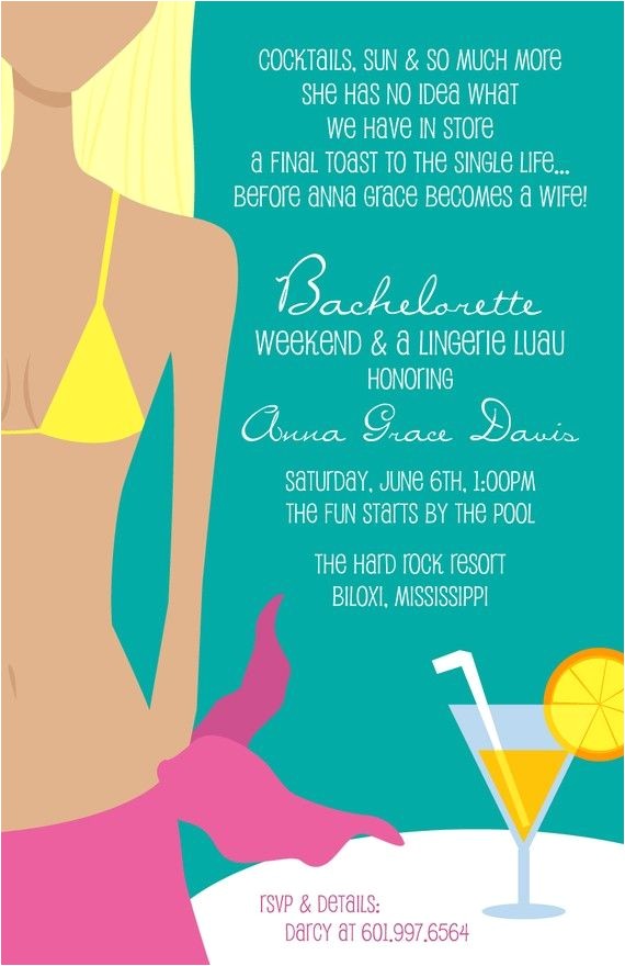 Pool Party Bridal Shower Invitations Sweet Wishes 10 Bridal Shower Lingerie Bachelorette Beach
