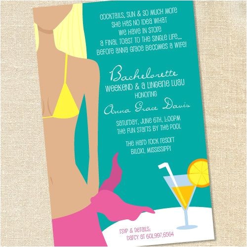 Pool Party Bridal Shower Invitations Sweet Wishes Bridal Shower Lingerie Bachelorette Beach