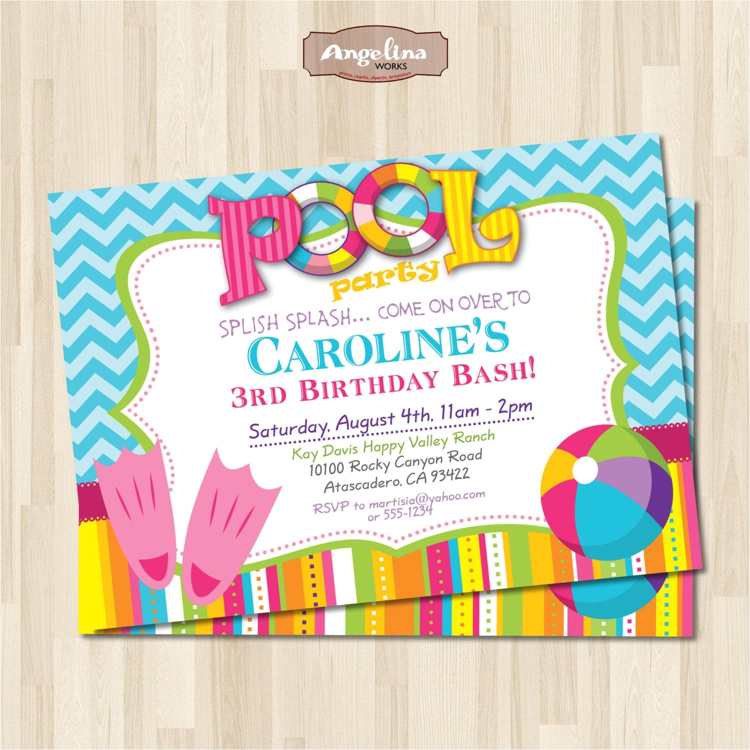 Pool Party Invitation Ideas Pool Party Invites Templates