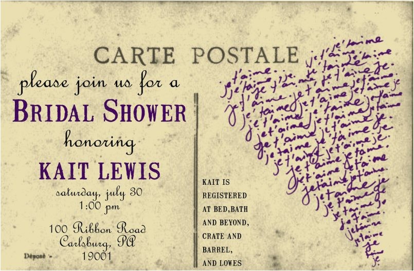 Postcard Size Bridal Shower Invitations Designs Bridal Shower Invitation Cards Free Templates as