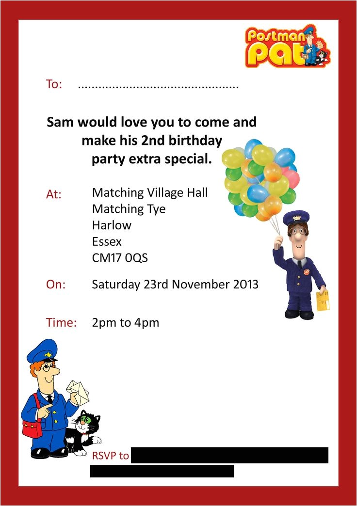 Postman Pat Party Invitations 17 Best Images About Postman Pat Party Ideas On Pinterest