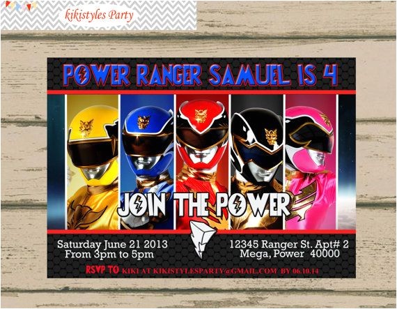 Power Ranger Birthday Invitations Printable Power Ranger Birthday Invitation Birthday Card