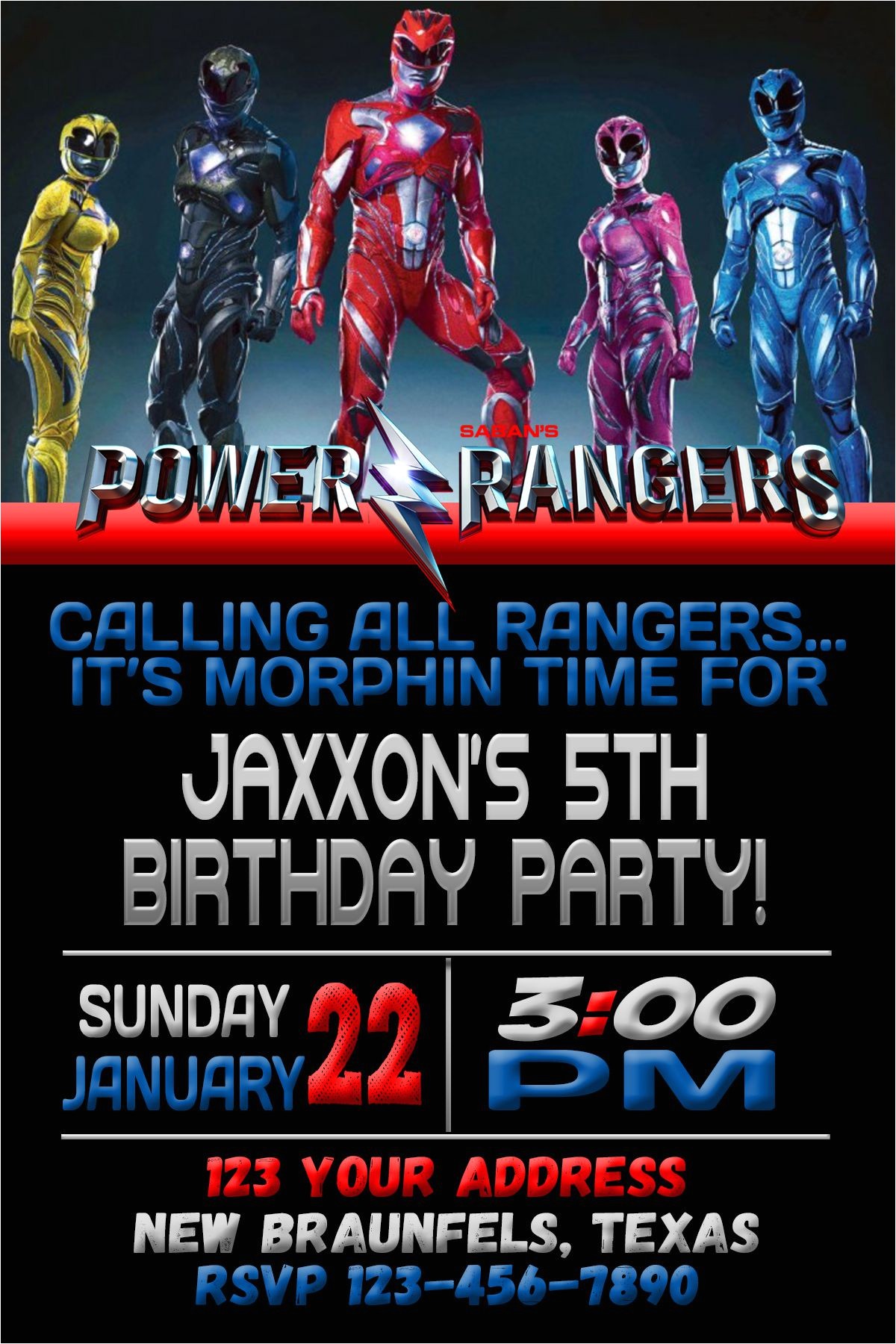 Power Ranger Birthday Invitations Printable Power Rangers Birthday Invitation Template Power Rangers