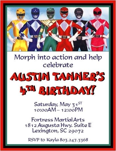 Power Ranger Birthday Invitations Printable Power Rangers Invitations 2 Invitations