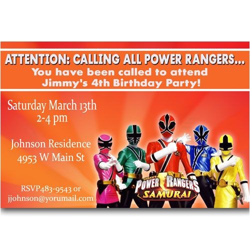 Power Ranger Birthday Invitations Printable Power Rangers Invitations to Print