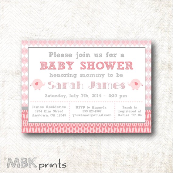 Pre Printed Baby Shower Invitations Baby Shower Invitation with Matching Pre Printed by Mbkprints