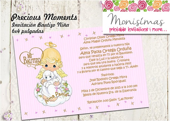 Precious Moments Printable Baptism Invitations Invitation Precious Digital Moments Personalized Printable