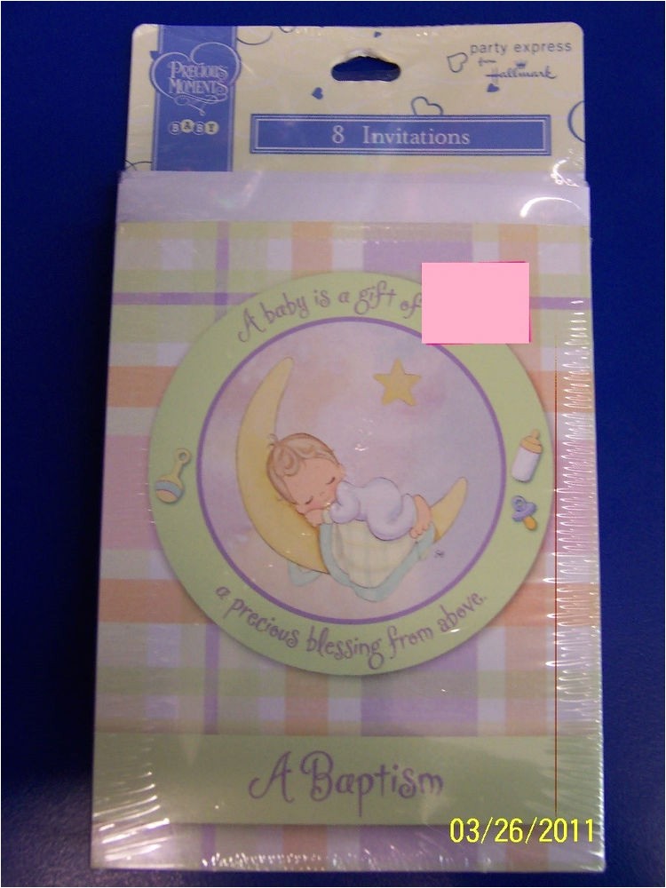 Precious Moments Printable Baptism Invitations Rare Precious Baby Moments Shower Vintage Pastel Party