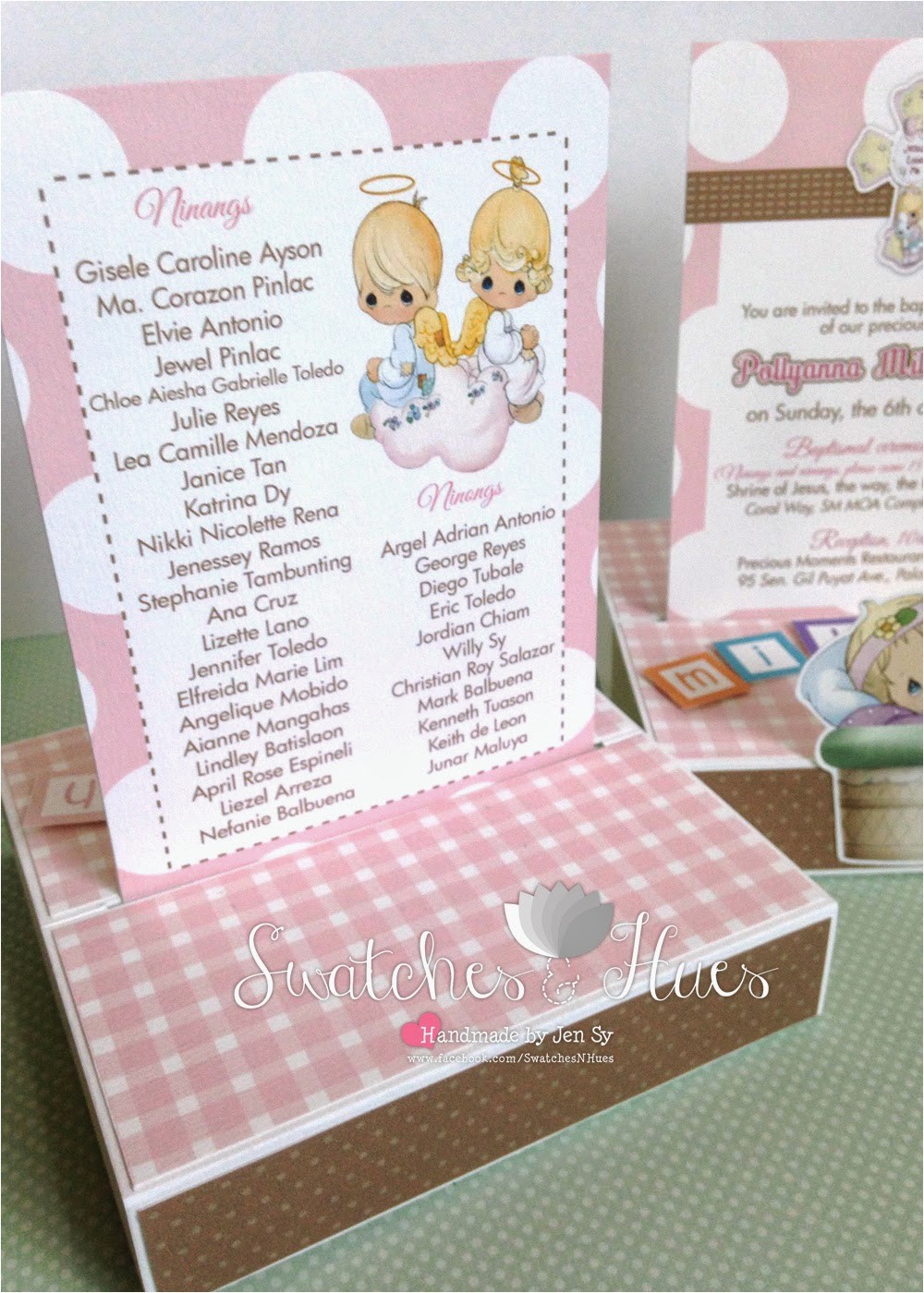 Precious Moments Printable Baptism Invitations Swatches & Hues Handmade with Tlc Precious Moments