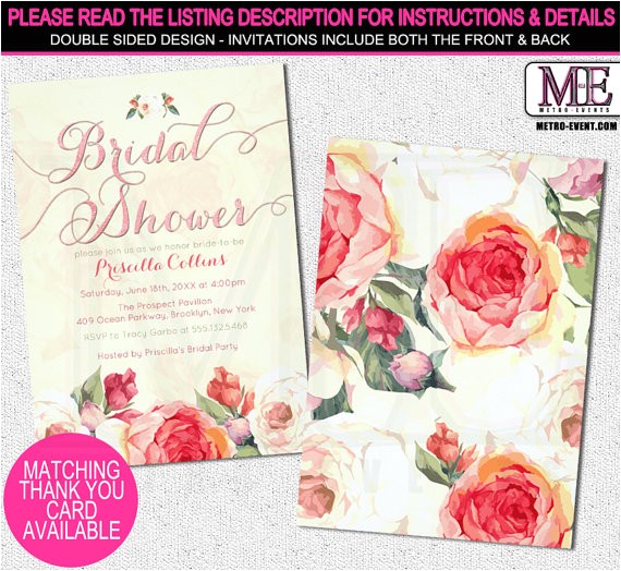 Pretty Bridal Shower Invitations Pretty Peach Floral Bridal Shower Invitations by Metro