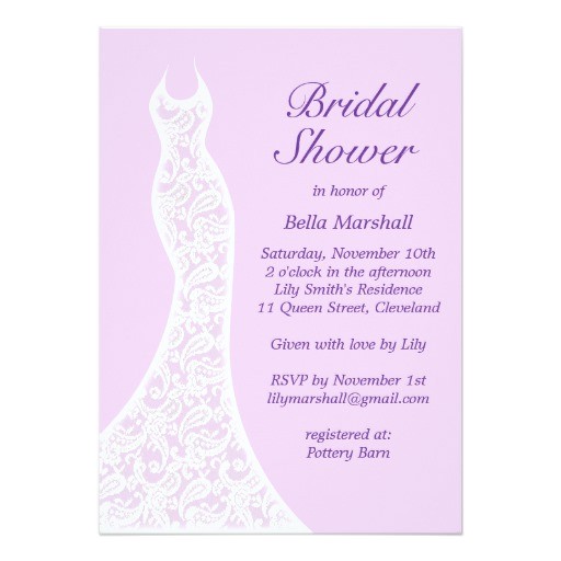 Pretty Bridal Shower Invitations Pretty Purple Bridal Shower Invitation Zazzle