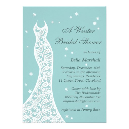 Pretty Bridal Shower Invitations Pretty Turquoise Winter Bridal Shower Invitation Zazzle