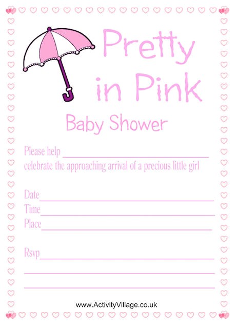 Pretty In Pink Baby Shower Invitations Pretty In Pink Baby Shower Invitation