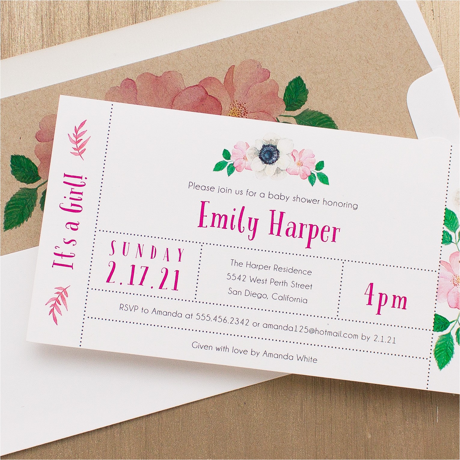 Pretty In Pink Baby Shower Invitations Pretty In Pink Baby Shower Invitations