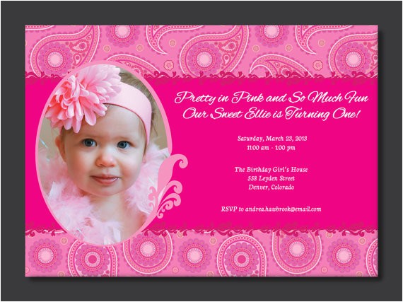 Pretty In Pink Birthday Party Invitations Pretty In Pink Birthday Invitation by Paperperfectionist