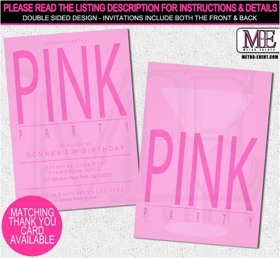Pretty In Pink Birthday Party Invitations Pretty Pink Party Invitations by Metro Designs Graphic