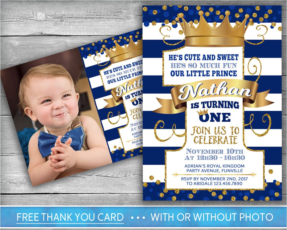 Prince First Birthday Invitations Prince Invitation Little Prince First Birthday Number One