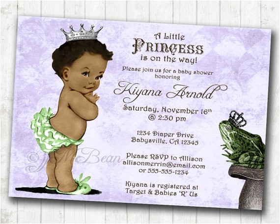 Princess and the Frog Baby Shower Invitations Princess and the Frog Birthday or Baby Shower Invitation for