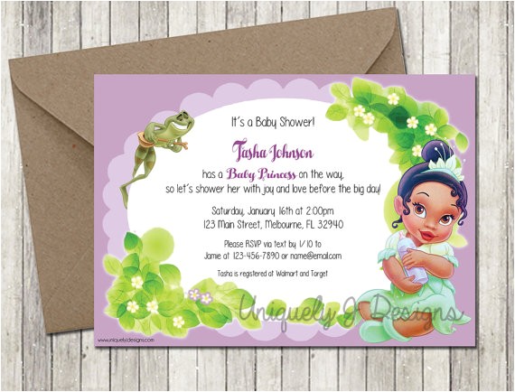 Princess and the Frog Baby Shower Invitations Princess Tiana Baby Shower Invitation by Uniquelyjdesigns Princess and the Frog Baby Shower Invitations Princess Tiana Baby Shower Invitation by Uniquelyjdesigns