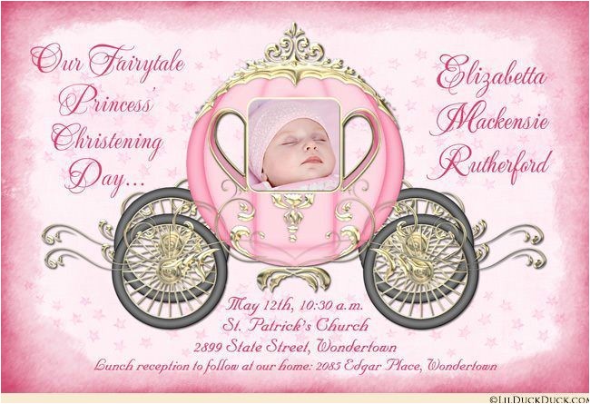 Princess Baptism Invitations Fairytale Christening Invitations Baptism Royal Cinderella