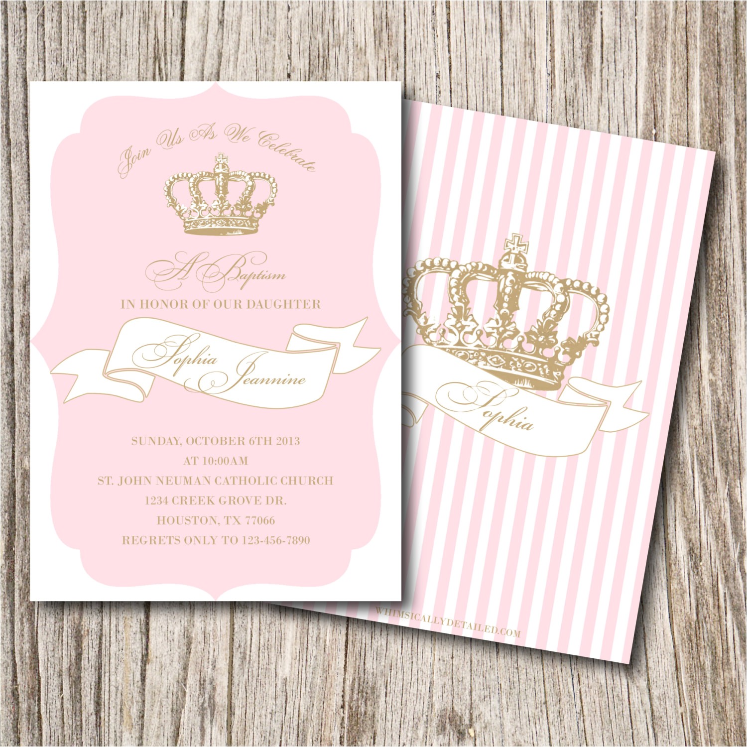Princess Baptism Invitations Princess Baptism Invitation Girl Baptism Invitation