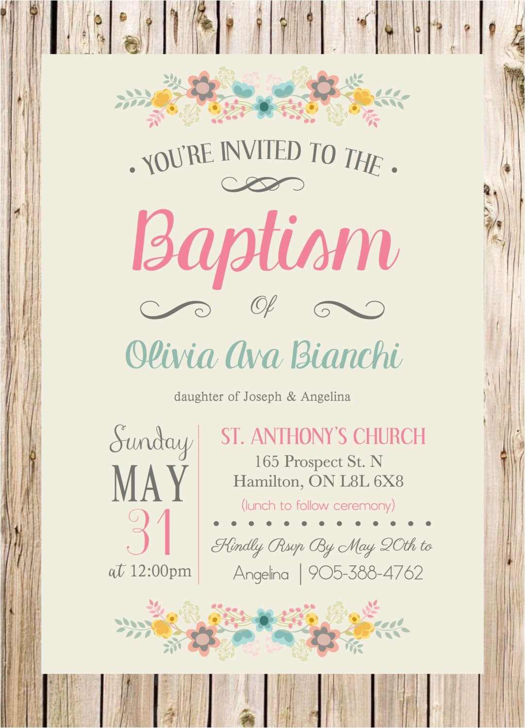 Princess Baptism Invitations Princess Baptism Invitation Girl Baptism Invitation