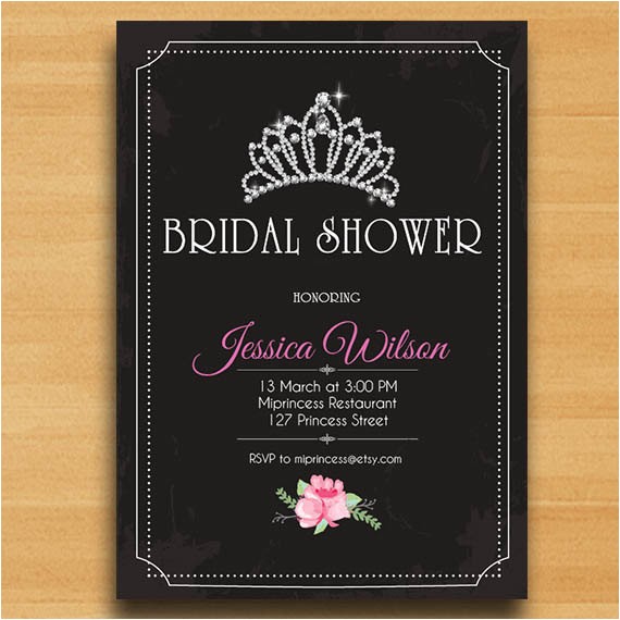 Princess Bridal Shower Invitations Bridal Shower Invitation Wedding Shower Invitation