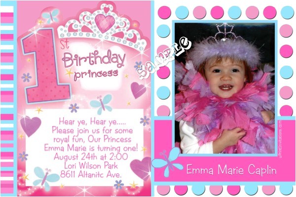 Princess First Birthday Invitation Wording Princess 1st Birthday Invitations