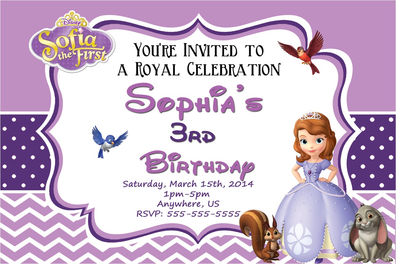 Princess sofia Party Invites sofia Birthday Party Invitations Templates
