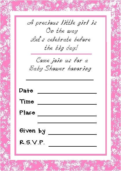 Printable Baby Girl Shower Invitations Free Printable Girl Baby Shower Invitations