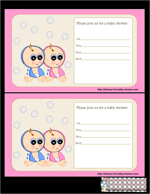 Printable Baby Shower Invitations Twins Free Printable Twin Baby Shower Invitations