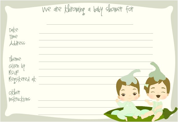 Printable Baby Shower Invitations Twins Printable Baby Shower Invitations Twins