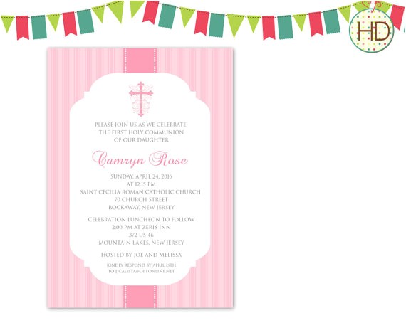 Printable Baptism Invitations Walmart Pink Munion Invitation 1st Munion Party by Hdinvitations Printable Baptism Invitations Walmart Pink Munion Invitation 1st Munion Party by Hdinvitations