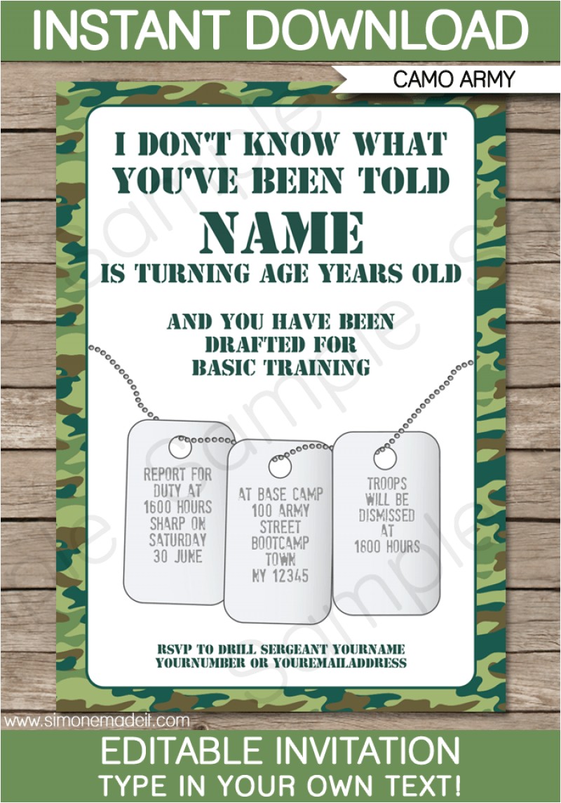 Printable Camo Birthday Invitations Army Invitation Template – orderecigsjuicefo Printable Camo Birthday Invitations Army Invitation Template – orderecigsjuicefo