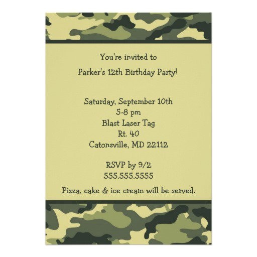 Printable Camo Birthday Invitations Free Printable Camouflage Invitations