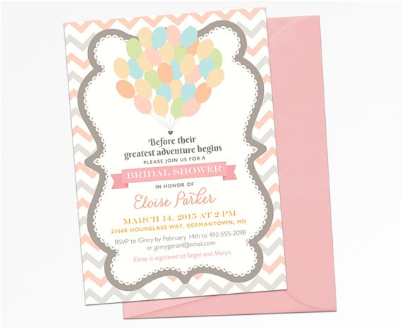Printable Disney Bridal Shower Invitations Disney Up Wedding Bridal or Baby Shower Printable Invitation