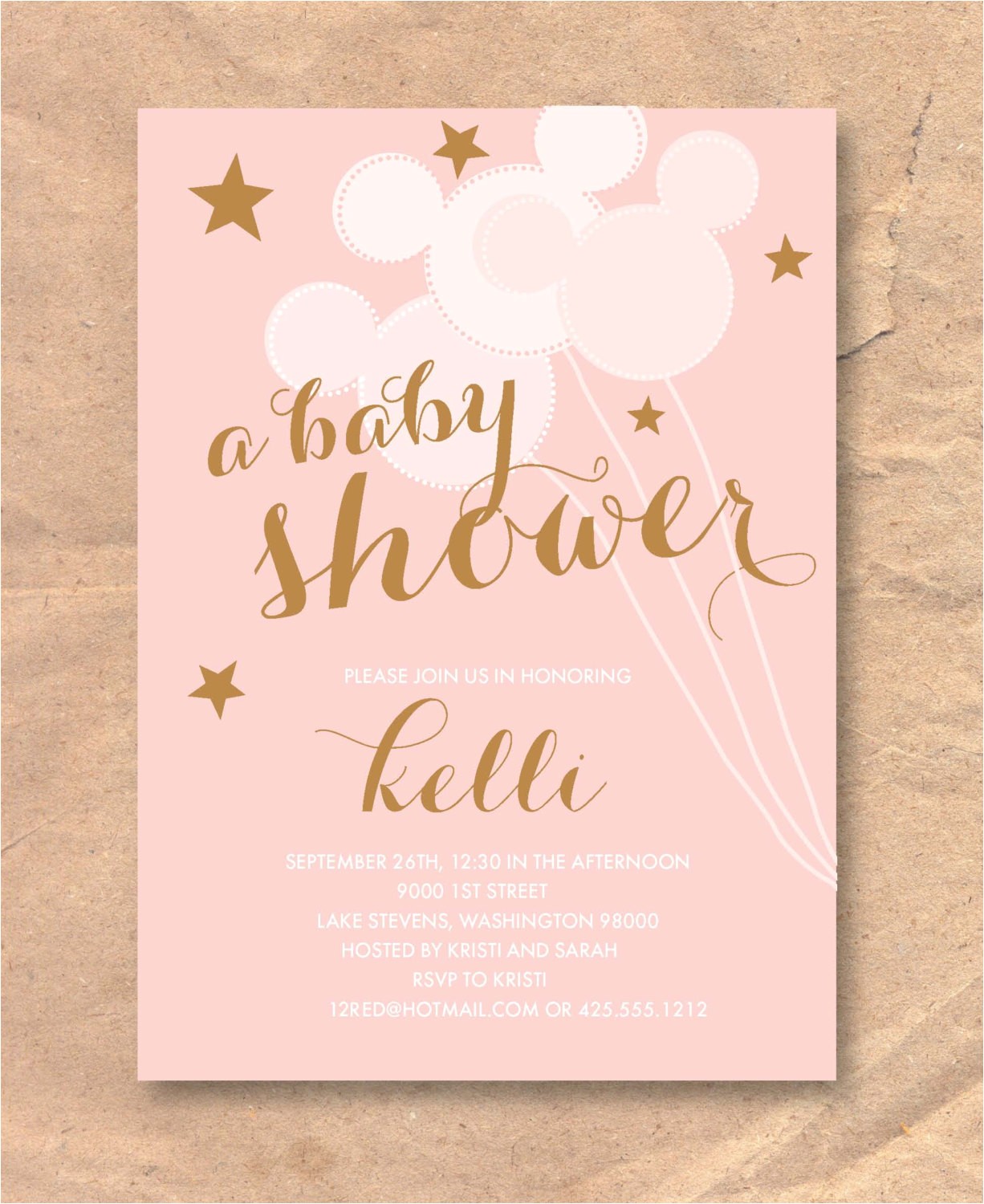 Printable Disney Bridal Shower Invitations Printable Disney Baby Shower Invitation Mickey Balloons