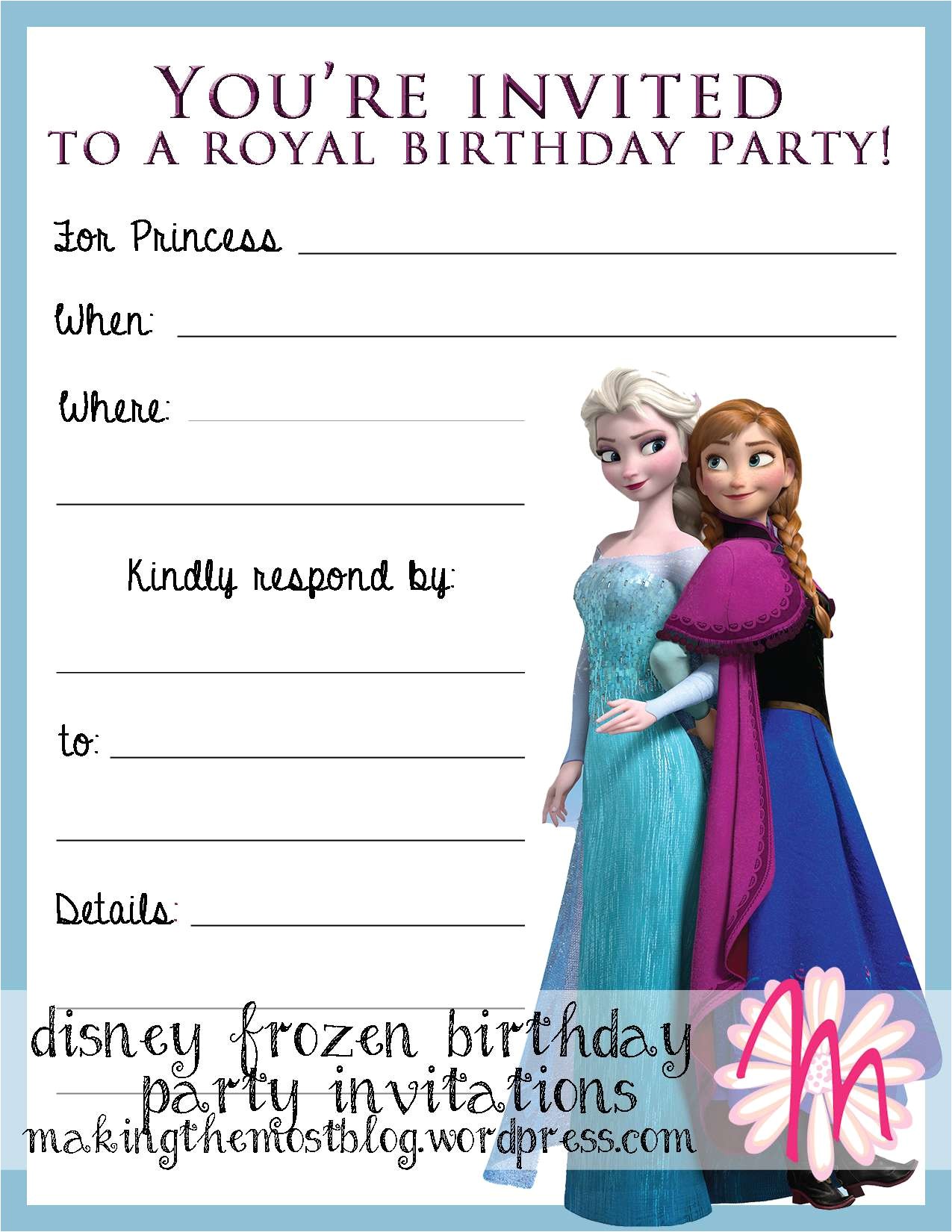 Printable Frozen Birthday Invitations Frozen Birthday Invitations Printable theruntime Com